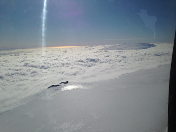 Low cloud surrounding Mount Bird near Cape Bird